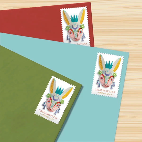 Forever Stamps 2023 Lunar New Year-Year of the Rabbit, Holiday Celebration, First-Class Postage