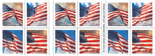 Forever Stamps 2024 U.S. Flags-Patriotic Symbol, First-Class Postage