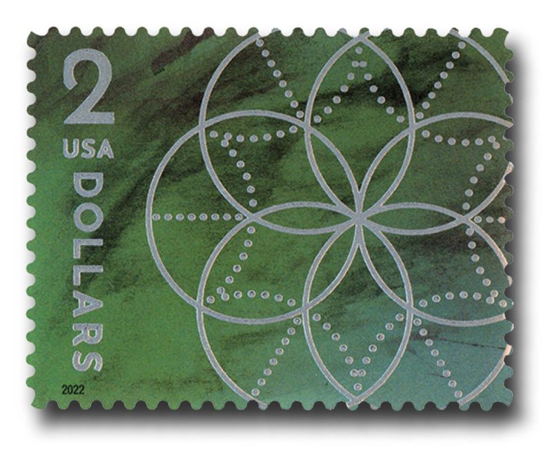 First Class Stamps 2022 Floral Geometry-Art Collection, $2 Postage