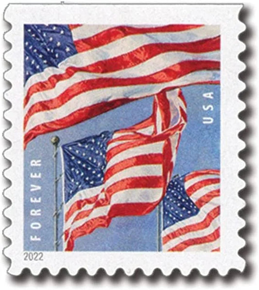 Forever Stamps 2022 U.S. Flag-Patriotic Symbol, First-Class Postage