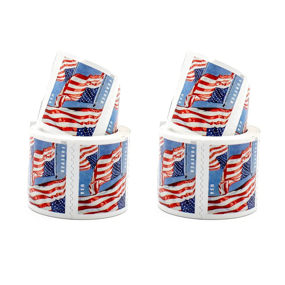 Flag Forever Stamps-50 Rolls Coil (Self-Adhesive)-5000 Stamps