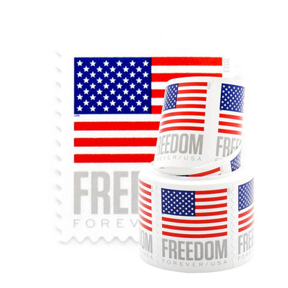 Flag Forever Stamps-50 Rolls Coil (Self-Adhesive)-5000 Stamps