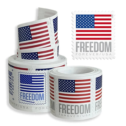 Flag Forever Stamps-10 Rolls Coil (Self-Adhesive)-1000 Stamps