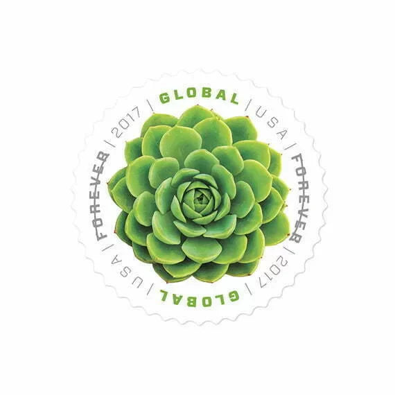 Global Forever Stamps 2017 Green Succulent-Nature Series, International Postage