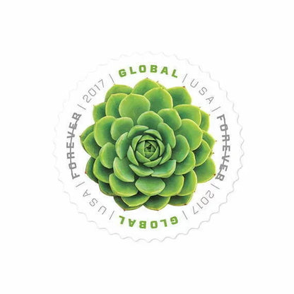 Global Forever Stamps 2017 Green Succulent-Nature Series, International Postage