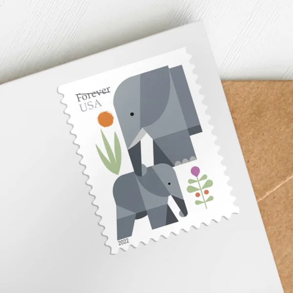 Forever Stamps 2022 Elephants-Nature Series, First-Class Postage