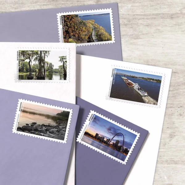 Forever Stamps 2022 Mighty Mississippi-Scenic Waterways, First-Class Postage