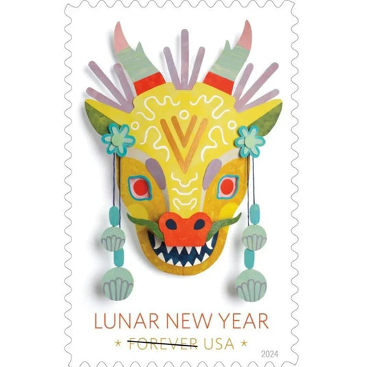 Forever Stamps 2024 Lunar New Year Dragon-Holiday Celebration, First-Class Postage