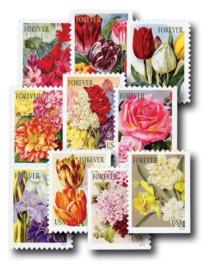 Forever Stamps 2016 Botanical Art-Flower Illustration Collection, First-Class Postage