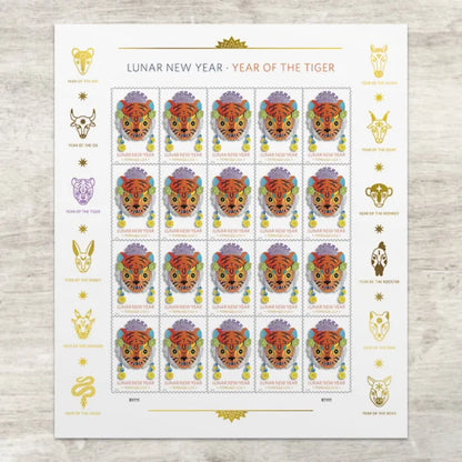 Forever Stamps 2022 Lunar New Year-Year of the Tiger, Holiday Celebration, First-Class Postage