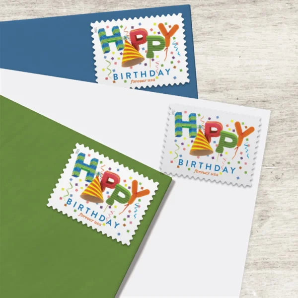 Forever Stamps 2021 Happy Birthday-Celebration, First-Class Postage
