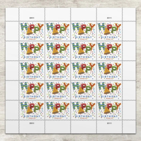Forever Stamps 2021 Happy Birthday-Celebration, First-Class Postage