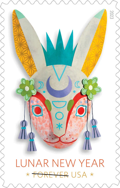 Forever Stamps 2023 Lunar New Year-Year of the Rabbit, Holiday Celebration, First-Class Postage