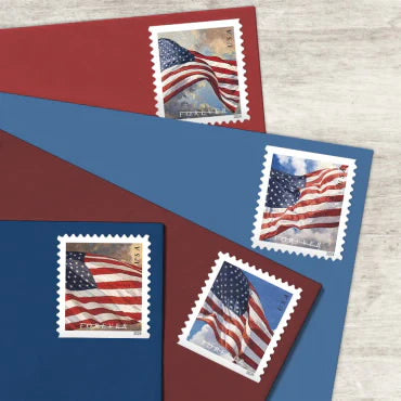 Forever Stamps 2024 U.S. Flags-Patriotic Symbol, First-Class Postage