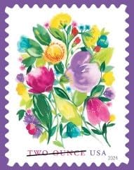 Two-Ounce Stamps 2024 Wedding Blooms-Wedding Invitation, First-Class Postage