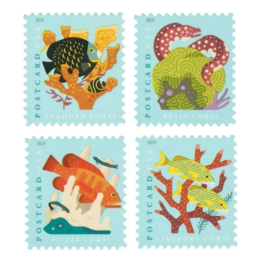 Postcard Rate Stamps 2019 Coral Reefs-Marine Life Series, Postcard Rate