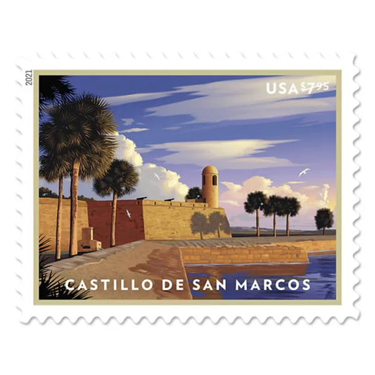 Priority Mail Stamps 2021 Castillo de San Marcos-Cultural Heritage, $7.95 Postage