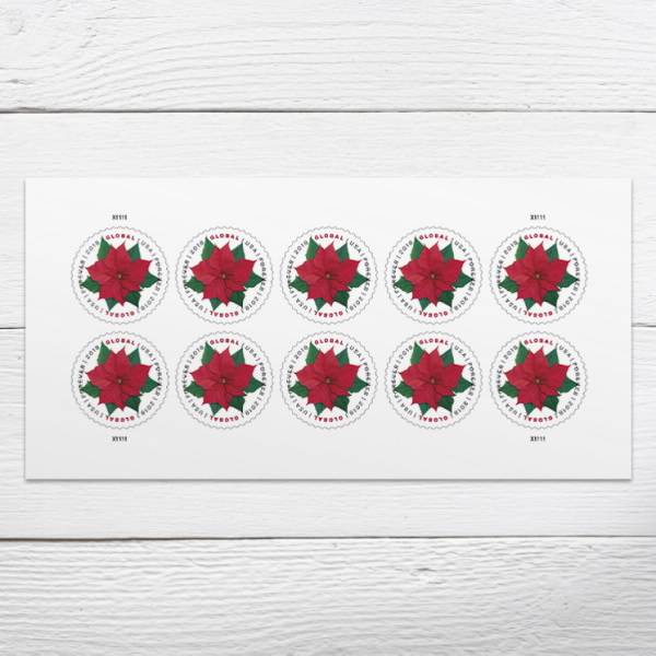 Global Forever Stamps 2018 Poinsettia-Holiday Celebration, International Rate