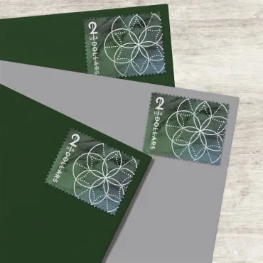 First Class Stamps 2022 Floral Geometry-Art Collection, $2 Postage