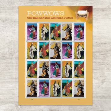 Forever Stamps 2025 Powwows-Celebrating Native American Culture, Cultural Heritage, First-Class Postage