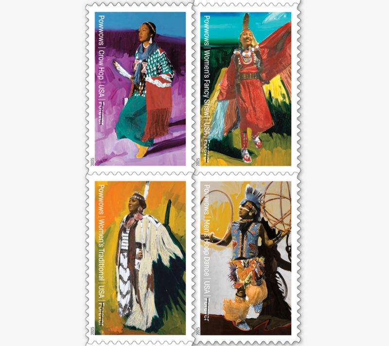 Forever Stamps 2025 Powwows-Celebrating Native American Culture, Cultural Heritage, First-Class Postage