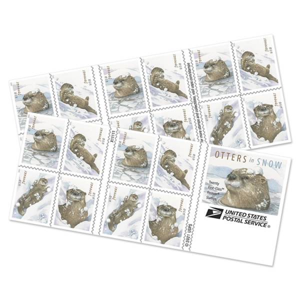 Forever Stamps 2021 Otters in Snow-Nature, First-Class Postage