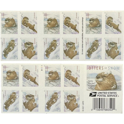 Forever Stamps 2021 Otters in Snow-Nature, First-Class Postage