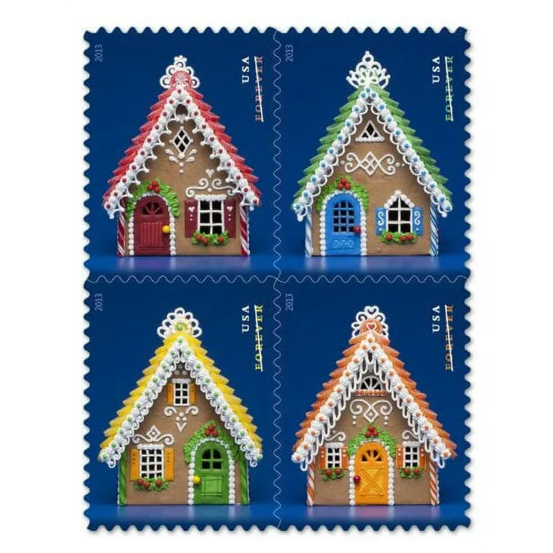 Forever Stamps 2013 Gingerbread Houses-Holiday Celebration, First-Class Postage