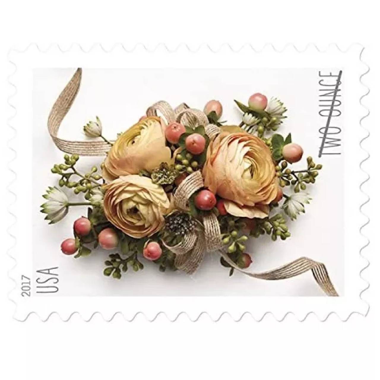 Two-Ounce Stamps 2017 Celebration Corsage-Wedding Mail, First-Class Rate
