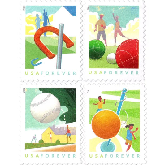Forever Stamps 2021 Backyard Games-Recreational Activities Series, First-Class Postage