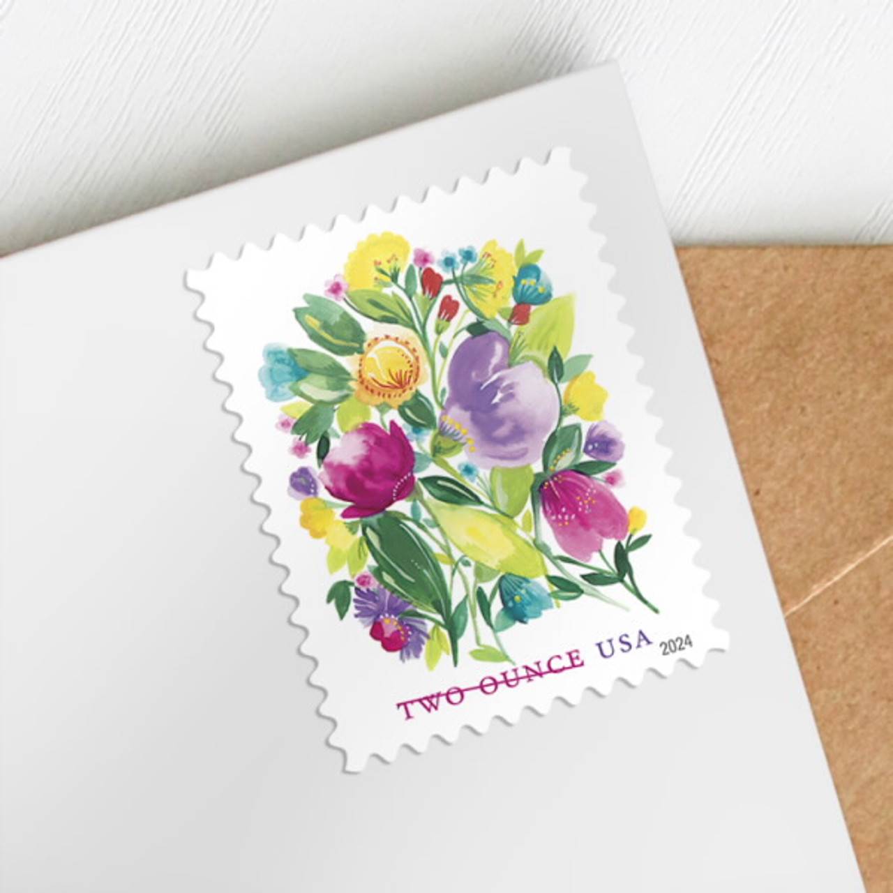 Two-Ounce Stamps 2024 Wedding Blooms-Wedding Invitation, First-Class Postage