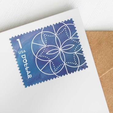 $1 Stamps 2024 Geometric Floral Design-Art Collection, First-Class Rate