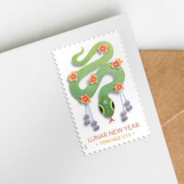 Forever Stamps 2025 Lunar New Year-Year of the Snake, Holiday Celebration, First-Class Postage